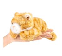 Wonder Sprout Palm PAL Gato Acostado Peluche con Cuentas Animal Ultra Suave, Lindo Gatito Peluche Muñeco Reconfortante y Adorable para Niños Niños Pequeños Niñas Almohada para Dormir Regalo Naranja