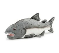 Wonder Sprout Peluche de Pez Realista 40cm, Cojín de Salmón Gris Suave, Muñeco de Pez Simulación Natural, Regalo Decoración Hogar para Niños y Pescadores