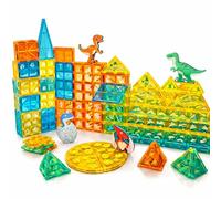 Wonder Toys blocos magnéticos clássicos brinquedos de construção magnéticos originais para meninos e Meninas de 3 4 5 6 7 Anos para o seu aniversário (63 Pezzi Costruzione Mondo Dinosauri)
