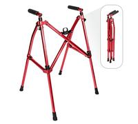 Wonder Walker Lite by Stander, andador ligero y plegable para adultos, personas mayores y ancianos, andador de viaje plegable para apoyo de movilidad, andador estándar compacto sin ruedas, rojo