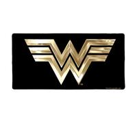 Wonder Woman 1984 - Alfombrilla de mouse grande con logotipo dorado con bordes cosidos, base antideslizante para jugadores, hogar y oficina, 31.5 x 15.7 pulgadas