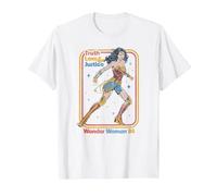 Wonder Woman 1984 Retro Justice '84 Camiseta, Hombre, Blanco, S