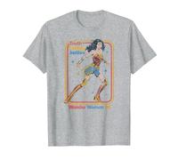 Wonder Woman 1984 Retro Justice '84 Camiseta, Hombre, Gris Jaspeado, 4XL