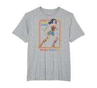 Wonder Woman 1984 Retro Justice '84 Camiseta, Hombre Tallas Grandes, Gris Jaspeado, 4X Alto
