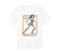 Wonder Woman 1984 Retro Justice '84 Camiseta, Mujer Tallas Grandes, Blanco, 1XL Grande