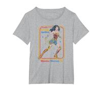 Wonder Woman 1984 Retro Justice '84 Camiseta, Mujer Tallas Grandes, Gris Jaspeado, 1XL Grande