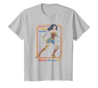 Wonder Woman 1984 Retro Justice '84 Camiseta, Niños, Plata, 12 años