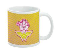 Wonder Woman 80th Pink Power - Taza de café de cerámica para café, té y bebidas calientes, 325 ml, color blanco