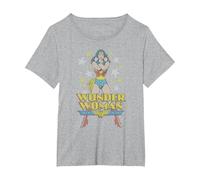 Wonder Woman A Wonder Camiseta, Mujer Tallas Grandes, Gris Jaspeado, 4XL Grande