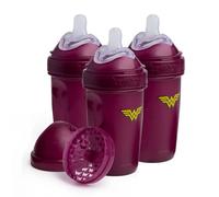 Wonder Woman DC Comics - Biberones anticólicos Herobility dobles - 240 ml (8.5 onzas líquidas) - Paquete de 3 biberones