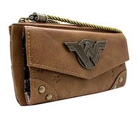 Wonder Woman DC Estrellas & Rayas Traje de Guerrera Emblema Cartera Clutch Bolsillo para Monedas & Tarjetero, Rojo