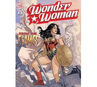 Wonder Woman de la Llamas Lienzo de 60 x 80 cm, Multicolor