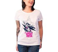 Wonder Woman Licenciado Oficialmente Flying Mujer Camiseta (Blanco), Medium