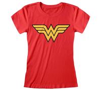 Wonder Woman 'Logo' (Rojo) Camiseta entallada para mujer - ¡NUEVO Y OFICIAL