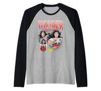 Wonder Woman White Cape Bootleg Camiseta Manga Raglan