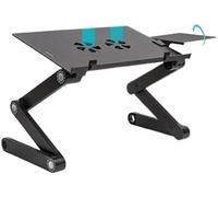 Wonder Worker Einstein Mesa Ordenador Portátil Multifuncional Ajustable | Soporte de Regazo para Laptop Tablet Plegable | para Diván Sofá Cama | Alfombrilla para Ratón | Ventilación USB | Negro