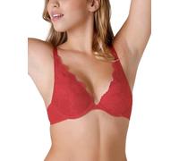 Wonderbra Refined Glamour Triangle Lace Sujetador Push Up, Semitransparente, Rosso, 36DD para Mujer