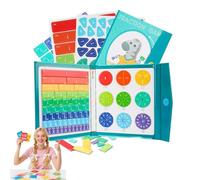 Wonderealy/Consentdo/Gloryboom/Promisety Magnetic Fraction Demonstration Book, New Fraction Tiles & Fraction Circles, Study Math Easily for Primary & Middle School (#1)