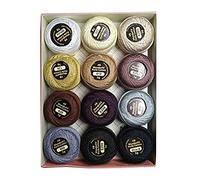 Wonderfil Eleganza #8 Perle Hilo de Bordado de Algodón Colección de Muestras, Neutrales