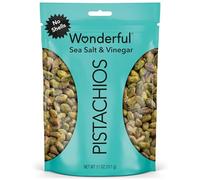 Wonderful Pistachios Sin cáscara, sal marina y vinagre, bolsa de 11 onzas, aperitivo de proteínas, sin gluten, aperitivo para llevar