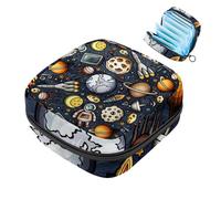 Wonderful Space World - Bolsa de almacenamiento de servilletas sanitarias, bolsa grande para copa menstrual con cremallera, almohadillas de período, bolsa de almacenamiento de panty, tampones para
