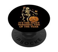 Wonderful Time - Esqueleto de Halloween, Calabaza, otoño, PopSockets PopGrip Adhesivo