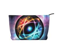 Wonderful Universe - Bolsa de cosméticos de pana con estampado de gran capacidad, impermeable, bolsa de almacenamiento de artículos de tocador de viaje, Black, Talla única