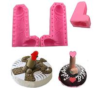 WonDerfulC Molde de jabón de silicona con forma de pene masculino Herramienta de fabricación de velas para pasteles de interés epoxi bandeja para hornear moldes de arcilla polimérica (pequeño)