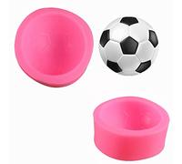 WonDerfulC Molde de silicona para fondant de fútbol, molde para hornear, molde para hornear, molde para manualidades, jabón, gelatina, pasteles, moldes de arcilla, 2 uds