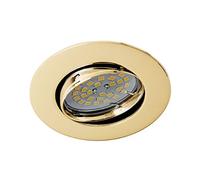 wonderlamp 1 Unidad Foco empotrable Basic techo Redondo, incluye Portalámparas GU10, Diámetro de 8,5 x 1,5 cm. Ojo de buey basculante 30°, Oro
