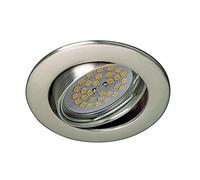 wonderlamp 1 Unidad Foco empotrable Basic techo Redondo, incluye Portalámparas GU10, Diámetro de 8,5 x 1,5 cm. Ojo de buey basculante 30°, Níquel