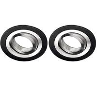 wonderlamp 1 Unidad Foco empotrable Classic Redondo con Portalámparas GU10, Ángulo basculación 30°, 230V, Diametro 9.3 x 2.5 cm, Negro (Paquete de 2)