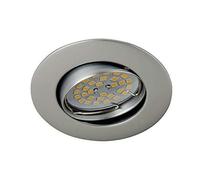 wonderlamp 10 Unidades Foco empotrable Basic techo Redondo, incluye Portalámparas GU10, Diámetro de 8,5 x 1,5 cm. Ojo de buey basculante 30°, Acero