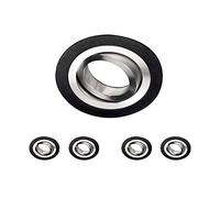 wonderlamp 5 Unidades Foco empotrable Classic Redondo con Portalámparas GU10, Ángulo basculación 30°, 230V, Diametro 9.3 x 2.5 cm, Negro