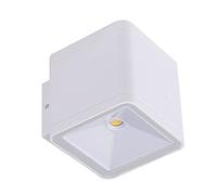 wonderlamp - Aplique de exterior LED Torino 2 luces (6W), Luz neutra, Impermeable IP54, Aplique moderno, Cuadrado, Blanco Mate