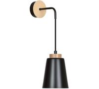 Wonderlamp Aplique de pared con pantalla negra y altura regulable