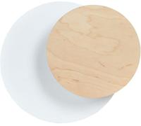 Wonderlamp Aplique de pared nórdico con 2 piezas circulares blanco y madera