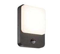wonderlamp - Aplique exterior LED con sensor de luz y movimiento Dei 8W, Luz Neutra, IP54, Lámpara Exterior Moderno, Antracita