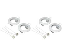 wonderlamp Basic Pack de Empotrables para Techo Color Blanco, Incluye Portalámparas GU5.3. Ojo de Buey Decorativo. 7.8 x 2.7 cm, 2 Unidades. (Paquete de 2)