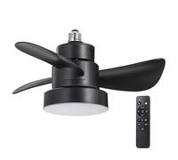 wonderlamp Bombilla con aspas LED Debu Casquillo E27, Ventilador bombilla 3 CCT, Intensidad Regulable 15W, Silencioso, Negro