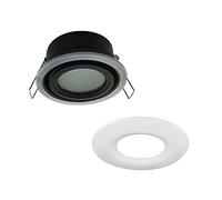 wonderlamp - Empotrable de exterior/interior Lutar, Redondo con aro embellecedor, Impermeable IP 65, Empotrable moderno Blanco