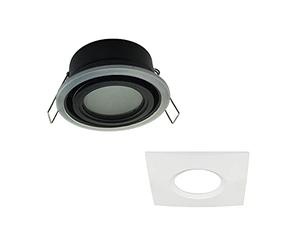 wonderlamp - Empotrable exterior/interior Lutar, Cuadrado con aro embellecedor, Impermeable IP 65, Empotrable moderno Blanco