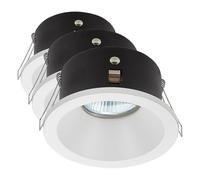 wonderlamp - Empotrable para baños o exteriores Lutar, IP 65, Empotrable moderno, Blanco, para interior/exterior, Redondo (Paquete de 3)