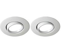 wonderlamp Foco empotrable para el techo ROUND II color blanco. Ojo de buey basculante 45º. Incluye portalámparas GU10. 220v. Diámetro 10 cm, W-E000074 (Paquete de 2)