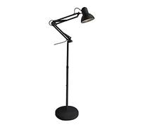 wonderlamp - Lámpara de pie articulada Avati, Lámpara Pie Negro, Altura regulable, Cuerpo y cabezal articulable, Bombilla 1xE27