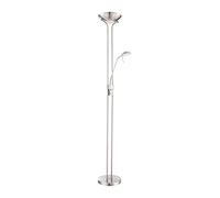 wonderlamp Lámpara de pie LED Olimpia color Níquel (18W+5W). Brazo flexible para lectura, Luz regulable.