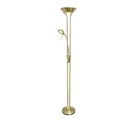 wonderlamp Lámpara de pie LED Olimpia Cuero (18W+5W). Brazo flexible para lectura, Luz regulable