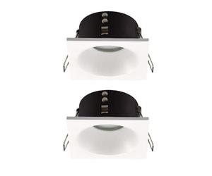 wonderlamp Pack 2 Empotrable para baños o exteriores Lutar, IP 65, Empotrable moderno, Blanco, para interior/exterior, Cuadrado