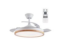wonderlamp - Ventilador de techo con aspas retráctiles LED Palmer Blanco 36W CCT 3000-4000-6000K