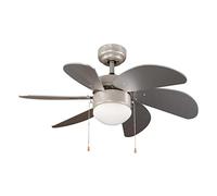 wonderlamp Ventilador de techo con luz Tandy Plata. Palas de madera (MDF). 3 velocidad. Función verano-invierno. (Bombilla 1xE27 no incluida)